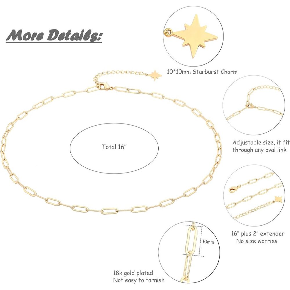 18K Gold Plated Paperclip Chain Choker Satellite Chain Freshwater Cultured Biwa - Picture 3 of 6
